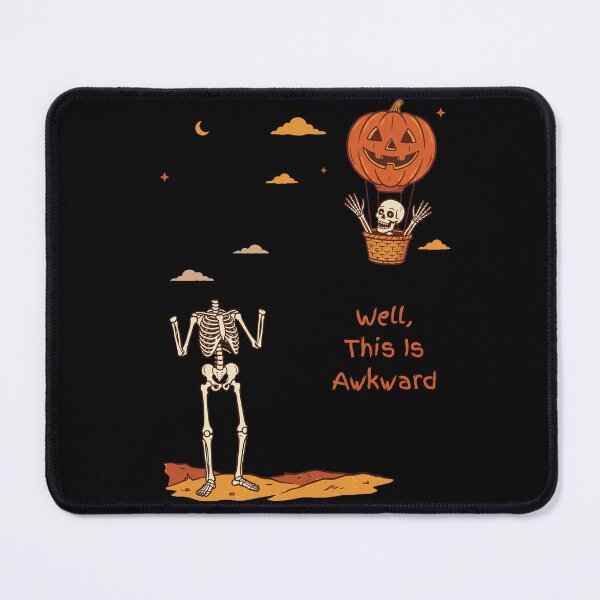 Item preview, Well This Is Awkward Funny Skeleton Pumpkin Balloon Halloween designed and sold by VizoArt-Studio.