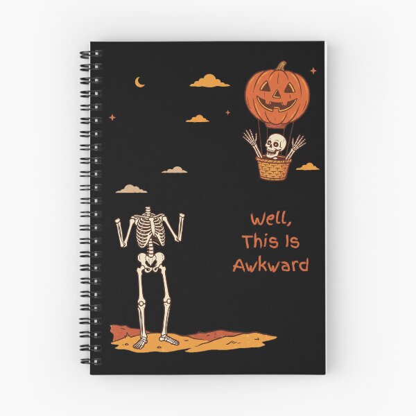 Item preview, Well This Is Awkward Funny Skeleton Pumpkin Balloon Halloween designed and sold by VizoArt-Studio.