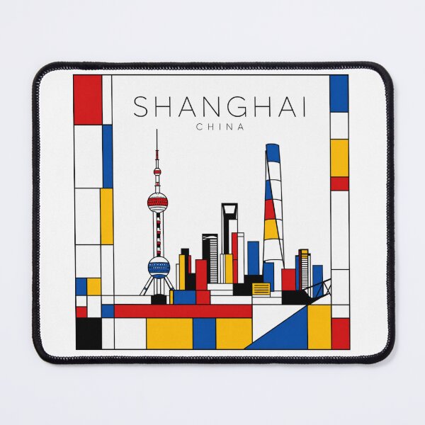Item preview, Shanghai Mondrian style poster 3D designed and sold by CMYKStudio.