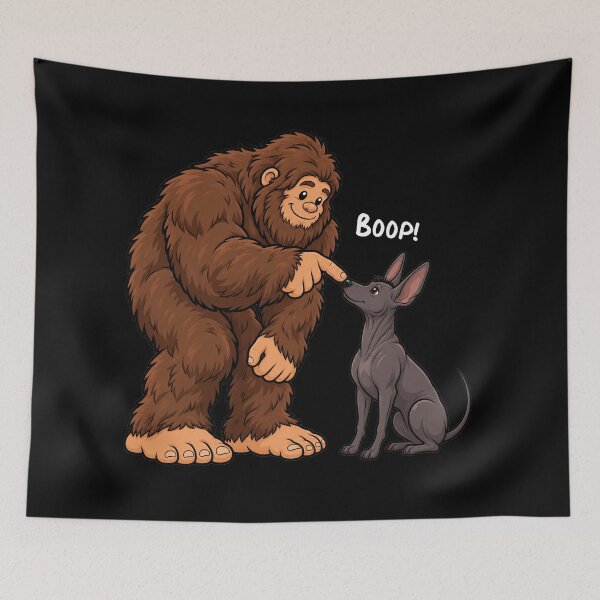 Item preview, Bigfoot and Xoloitzcuintli Boop Fun Design Sasquatch designed and sold by rafaeltto.