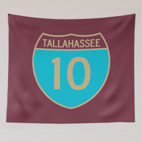 Item preview, I-10 Tallahassee Interstate Sign in Turquoise, Garnet, and Gold designed and sold by Karate Octopus.