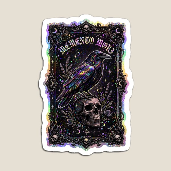 Item preview, Memento Mori Holographic Raven Skull Tarot Sticker | Gothic Raven Crow Death Tarot | Holographic Glitter Witchy Occult Dark Academia Art designed and sold by Sheenkhan.
