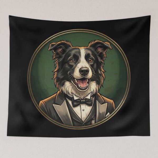 Item preview, Border Collie as a 1920s speakeasy gangster designed and sold by 123ks.