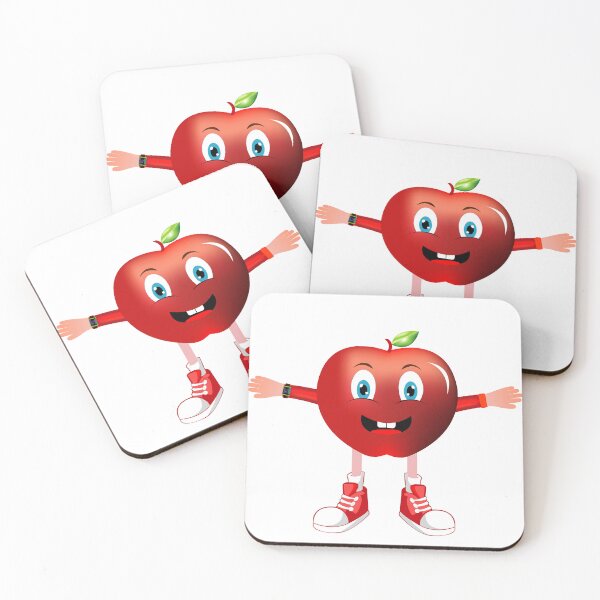 Item preview, Happy Red Apple Animated Character - Boy Version designed and sold by ExpressiveToon.