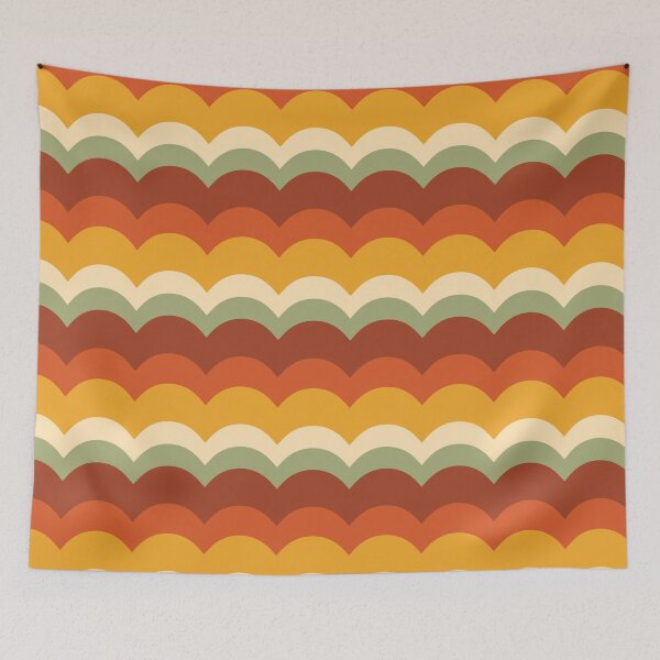 Item preview, Boho Sunset Waves – Mid-Century Scalloped Geometric Pattern designed and sold by Frohyou.