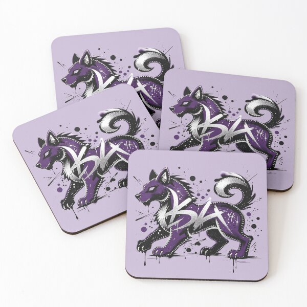 Item preview, Purple graffiti-style wolf with silver details and stitching designed and sold by mixoubraw.