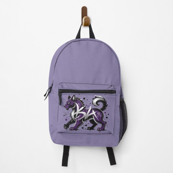 Item preview, Purple graffiti-style wolf with silver details and stitching designed and sold by mixoubraw.