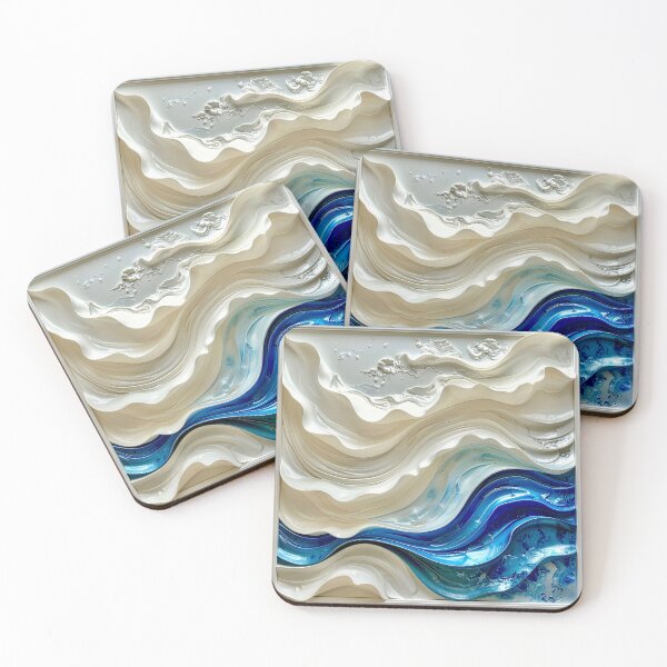 Item preview, Sculptural Sapphire and Cream Geometric Relief designed and sold by Vicky Brago-Mitchell®.