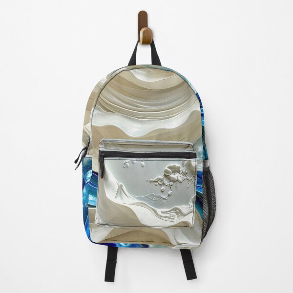 Item preview, Sculptural Sapphire and Cream Geometric Relief designed and sold by Vicky Brago-Mitchell®.