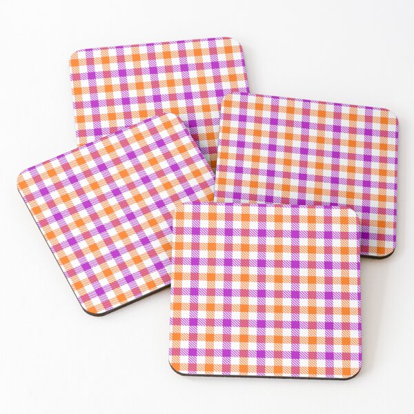 Item preview, Purple And Orange On White Gingham Check   designed and sold by PatternTitan.