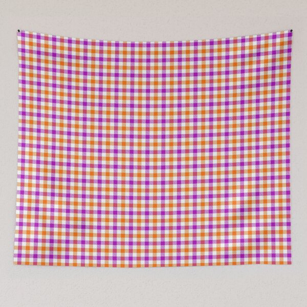 Item preview, Purple And Orange On White Gingham Check   designed and sold by PatternTitan.