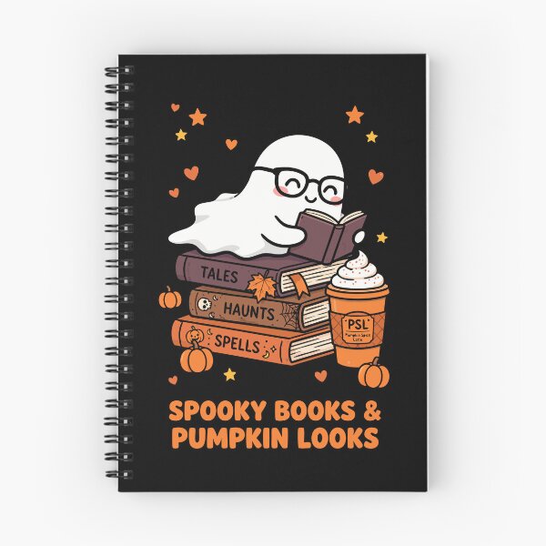 Item preview, Spooky Books & Pumpkin Looks Cute Ghost Reading Tales Spells PSL Coffee Fall Halloween designed and sold by Danh Style.