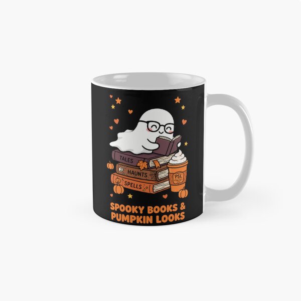 Item preview, Spooky Books & Pumpkin Looks Cute Ghost Reading Tales Spells PSL Coffee Fall Halloween designed and sold by Danh Style.