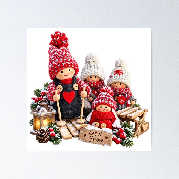 Item preview, Cozy Winter Gnom Cute Nordic Holiday Gnome & Doll Chri designed and sold by HoMya.