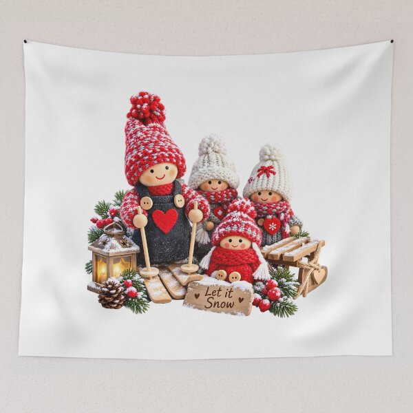 Item preview, Cozy Winter Gnom Cute Nordic Holiday Gnome & Doll Chri designed and sold by HoMya.
