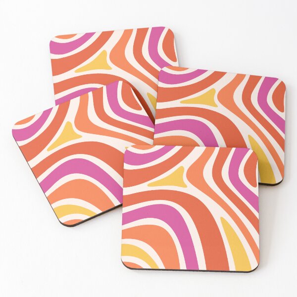 Item preview, Retro Sunset Tiger Swirls – 1970s Bold Wavy Ribbon Pattern designed and sold by Frohyou.