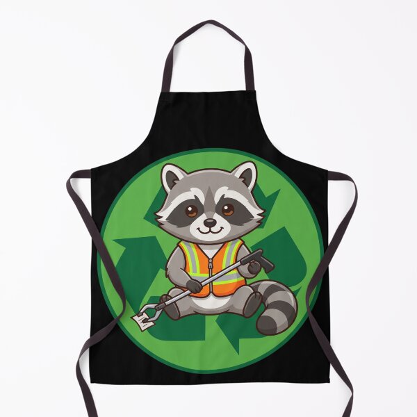 Item preview, Cute Raccoon Garbage Person Recycling Illustration designed and sold by BeaBuzz.