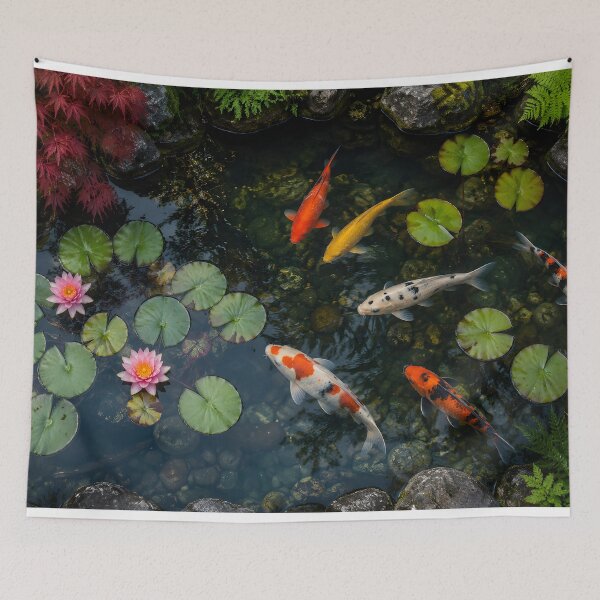 Item preview, Japanese Koi Pond In The Lake Lily Garden designed and sold by BetweenForms.