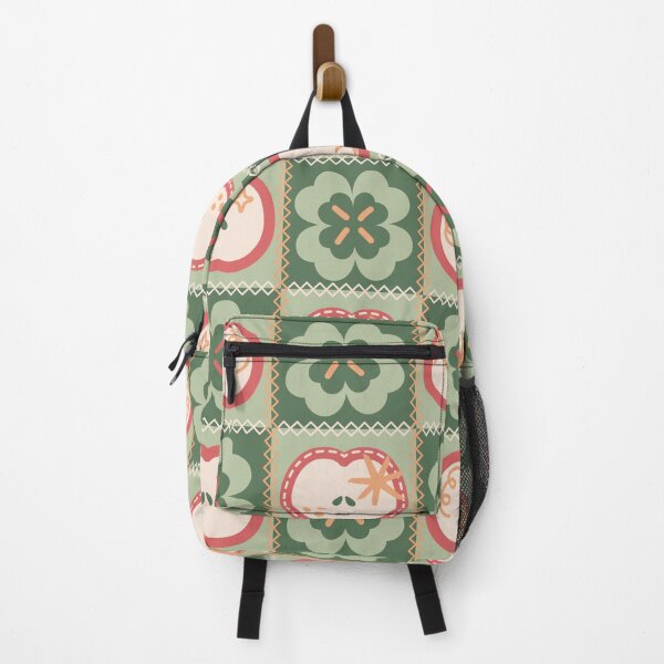 Item preview, Retro Folk Apple Patch – Cute Botanical Stitched Checkerboard Pattern designed and sold by Frohyou.