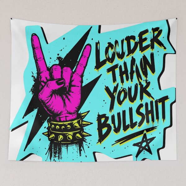 Item preview, Edgy Punk Rock Louder Than Your Bullshit T-Shirt designed and sold by awesome-loob.