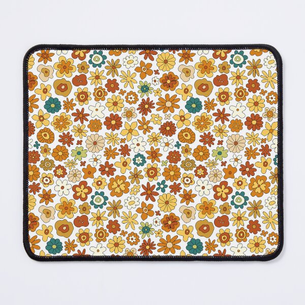 Item preview, Retro Wildflower Field – Vintage Mustard & Rust Calico Daisy Pattern designed and sold by Frohyou.
