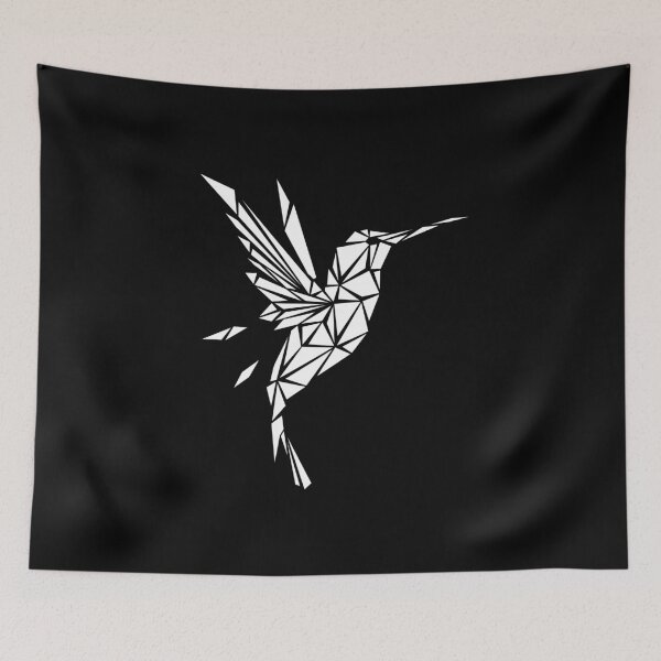 Item preview, White Geometric Hummingbird designed and sold by Espyr.Art.