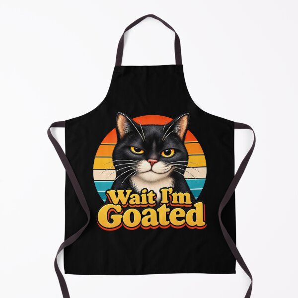 Item preview, Wait I'm Goated - Funny Black Cat Meme Retro designed and sold by RetroOddity.