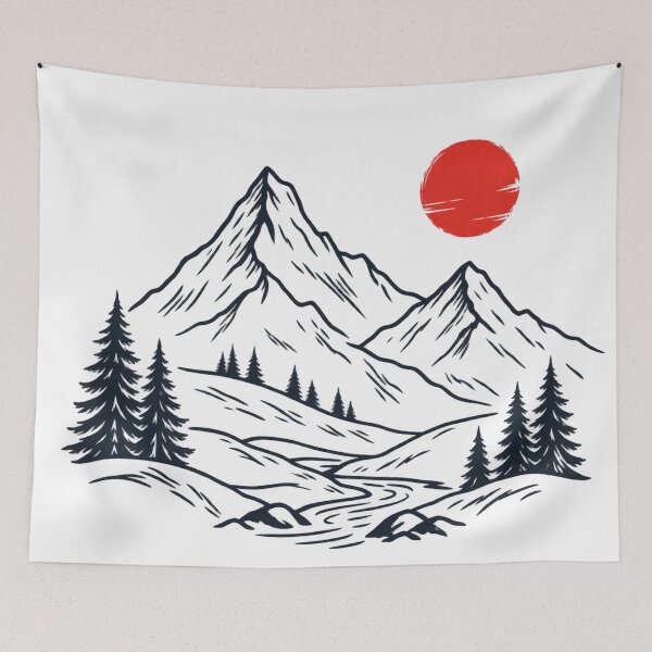 Item preview, Minimalist Mountain Landscape Sunset designed and sold by CreativeNest Prints.