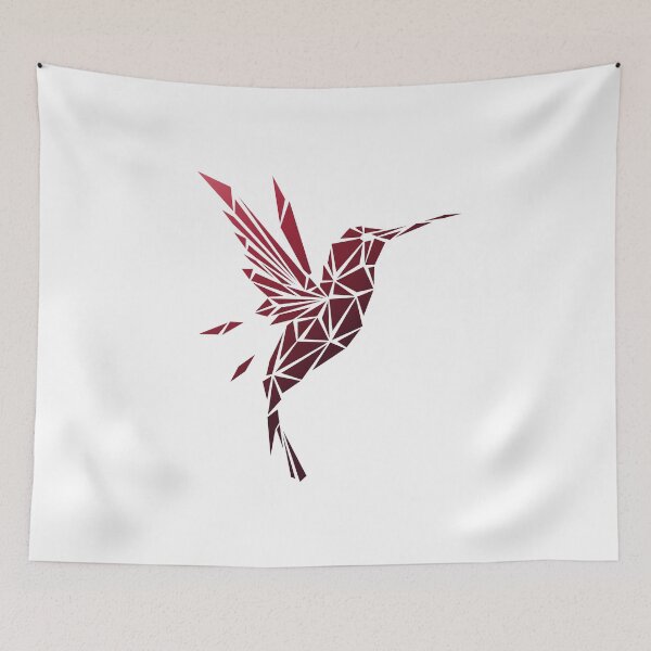 Item preview, Geometric Hummingbird - Burgundy designed and sold by Espyr.Art.