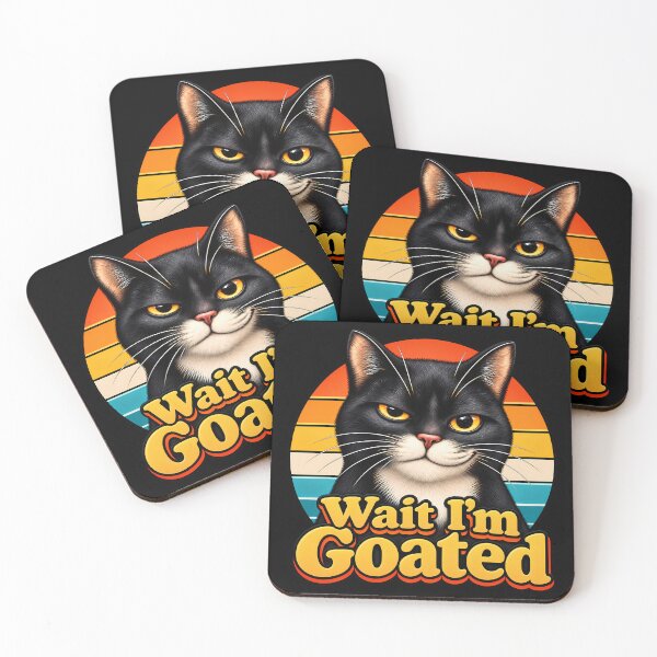 Item preview, Wait I'm Goated - Funny Black Cat Meme Retro designed and sold by RetroOddity.