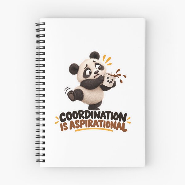 Item preview, Coordination Is Aspirational – Funny Clumsy Panda Humor Sticker designed and sold by biomood.