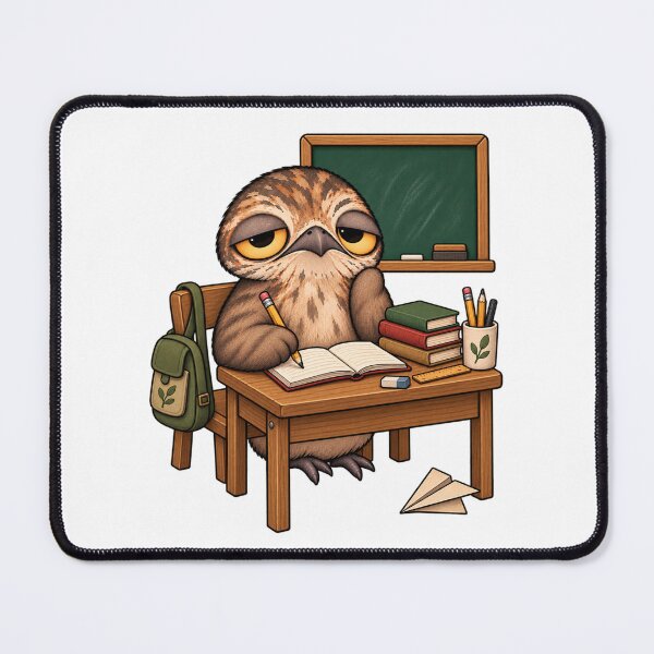 Item preview, Sleepy Potoo Bird Studying | Cute Cozy Student Desk Gift designed and sold by MrDev.