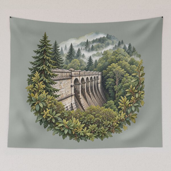 Item preview, Forest Dam in the Mist designed and sold by TheSlowShore.
