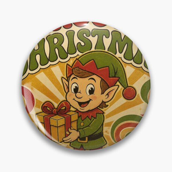 Item preview, Groovy Christmas Elf Retro Art designed and sold by SunnyDesign82.