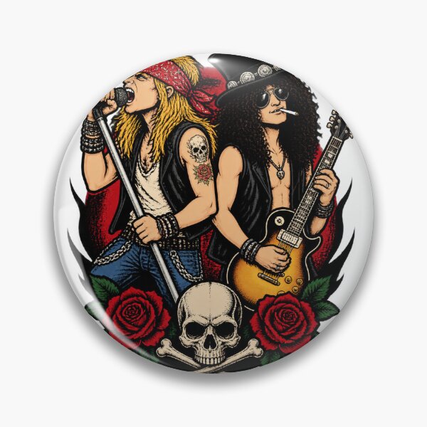 Artikelvorschau, GNR-inspiriertes Rockmusik-Aufkleber-Design von Axl Rose und Slash entworfen und verkauft von Sonicify.