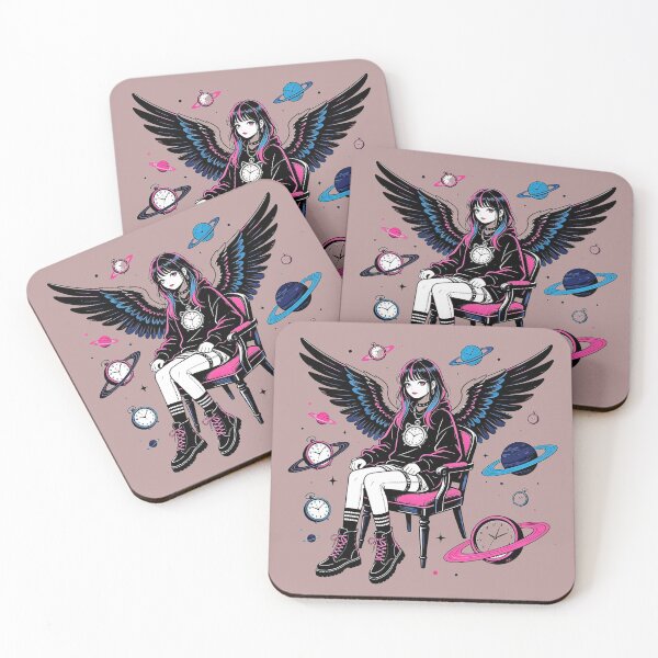 Item preview, Winged young woman with clocks and planets designed and sold by mixoubraw.