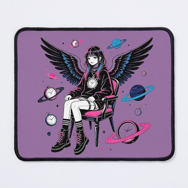 Item preview, Winged young woman with clocks and planets designed and sold by mixoubraw.