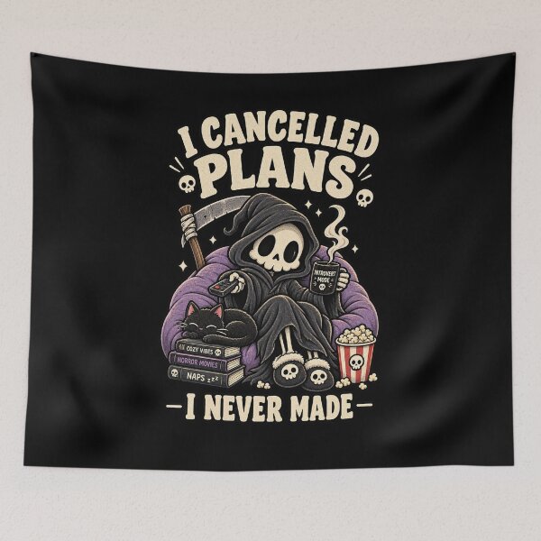 Item preview, I Cancelled Plans I Never Made Cozy Grim Reaper designed and sold by RatherCreative.