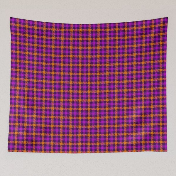 Item preview, Purple And Orange On Purple Gingham Check   designed and sold by PatternTitan.