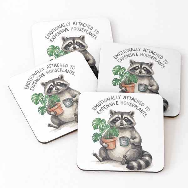 Item preview, Raccoon Emotionally Attached To Expensive Houseplants designed and sold by Tiffany Roy.