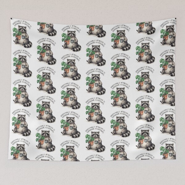 Item preview, Raccoon Emotionally Attached To Expensive Houseplants designed and sold by Tiffany Roy.