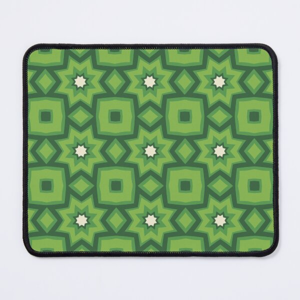Item preview, Mid-Century Starburst Tile – Retro 70s Green Geometric Lattice Pattern designed and sold by Frohyou.
