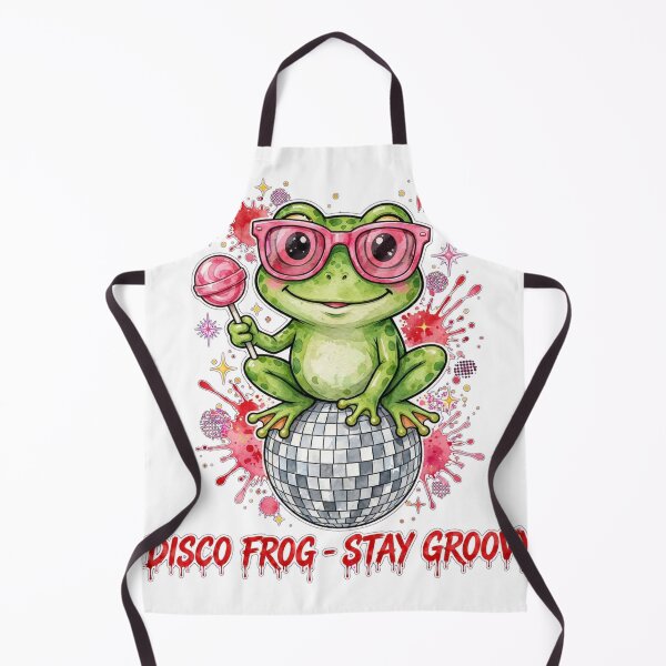 Aperçu de l'œuvre Grenouille Disco Reste Groovy Grenouille sur Boule Disco Mignonne Grenouille Rétro créée et vendue par olex-Designs.