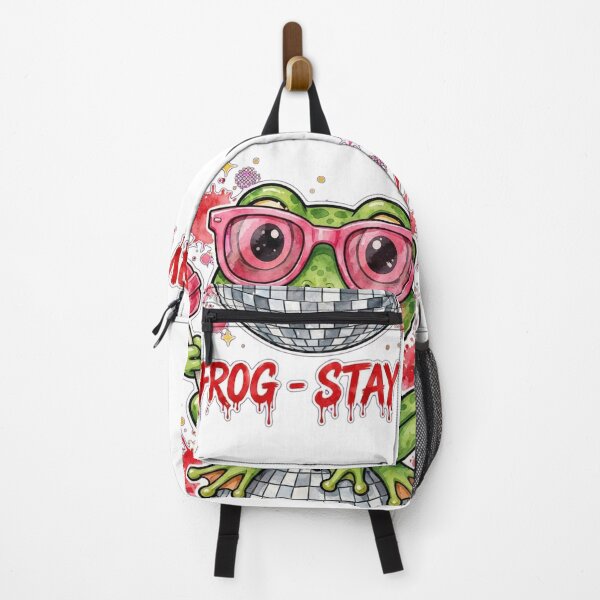 Artikelvorschau, Disco-Frosch, bleib groovy, Frosch auf der Discokugel, süßer Retro-Frosch entworfen und verkauft von olex-Designs.