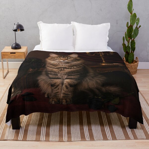 Item preview, Gothic Maine Coon Cat in a Victorian Room designed and sold by JanjjaSoulInk.