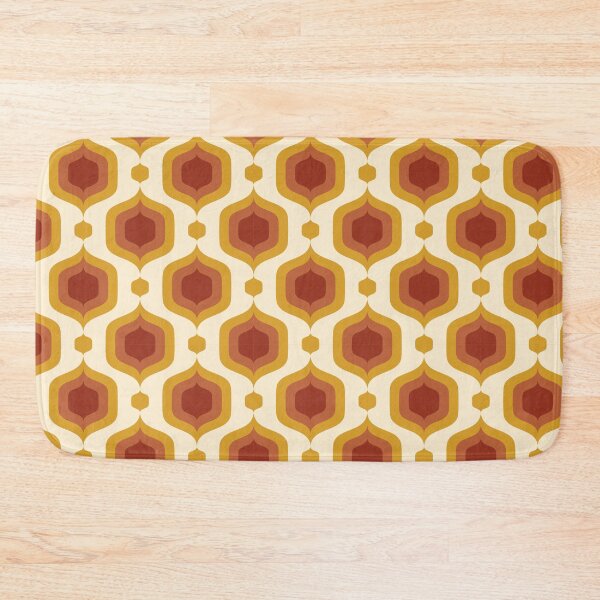 Item preview, Vintage Groovy Ogee Pods – 1970s Rust & Mustard Ogee Pattern designed and sold by Frohyou.