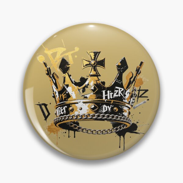 Item preview, Graffiti-style royal crown in gold and black with chains designed and sold by mixoubraw.