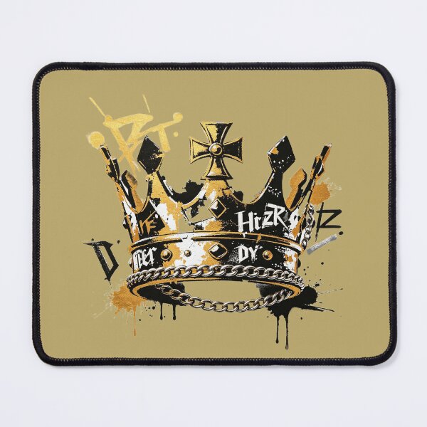 Item preview, Graffiti-style royal crown in gold and black with chains designed and sold by mixoubraw.
