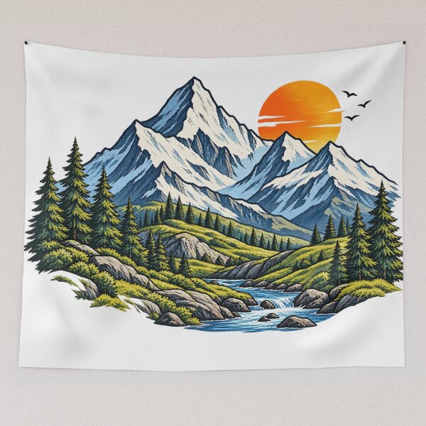Item preview, Mountain Landscape Sunset designed and sold by CreativeNest Prints.