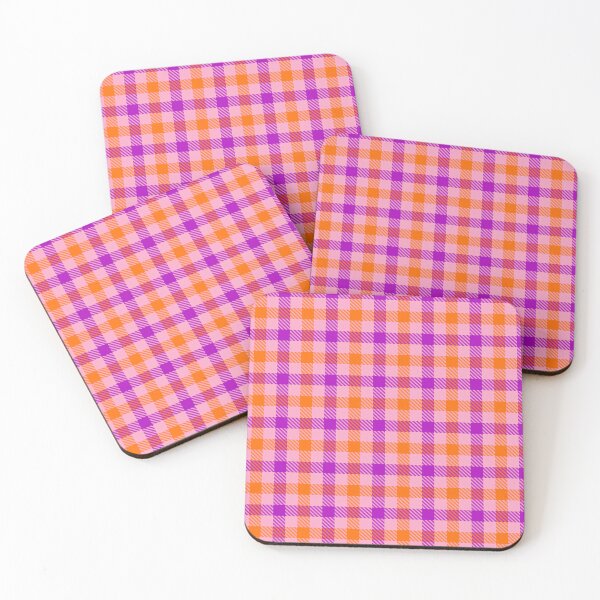 Item preview, Purple And Orange On Pink Gingham Check   designed and sold by PatternTitan.